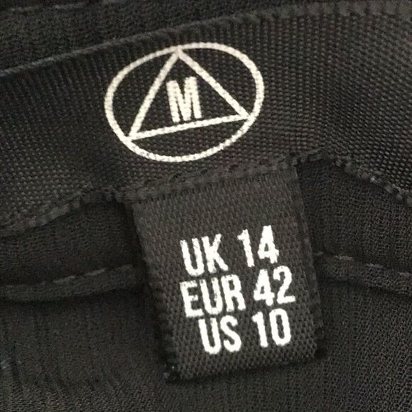 Missguided Semi Sheer Black Poet’s Style Dress with Bell Sleeves and Tie Front - Picture 14 of 15